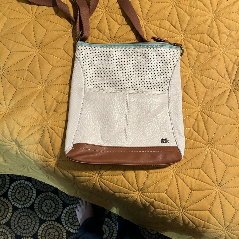 Stylish Cream and Brown Crossbody Bag